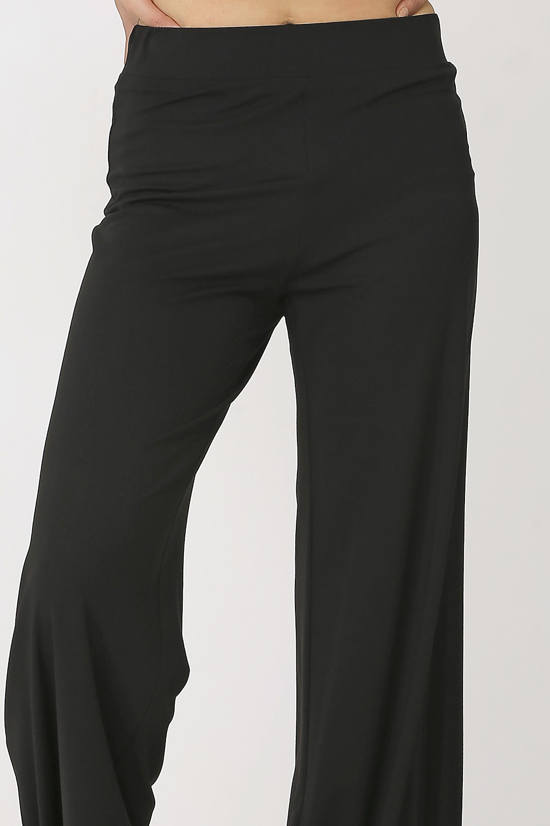 Basic Plain Jersey Pants - Black