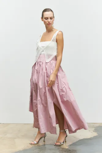 Gül Süslü Triko Bolero - Beyaz - 3
