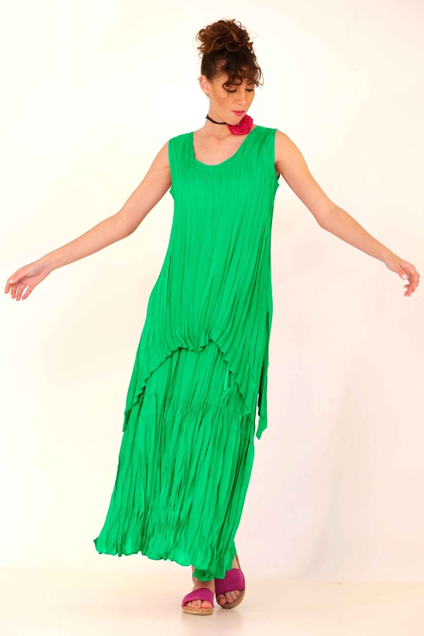 Floş Kraş Etek - Yeşil - 2
