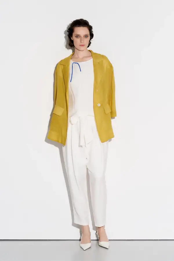 Keten Ceket - Gold - 4