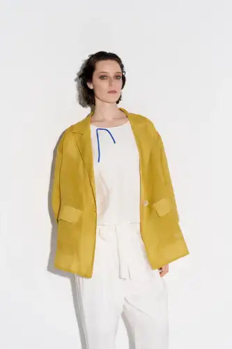 Keten Ceket - Gold - 3