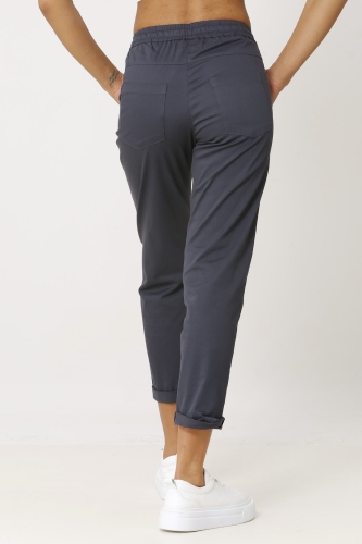 Bağcıklı Koton Pantolon - Lacivert - 5