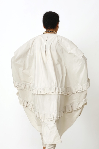 Tafta Fırfırlı Kaftan - Bej - 5